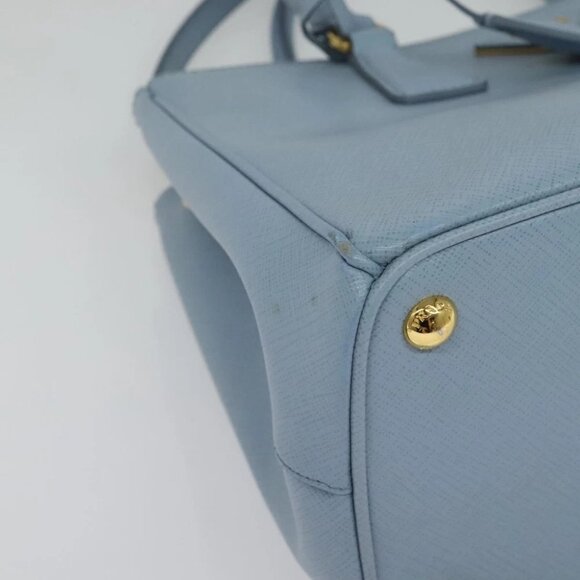 PRADA Galleria Hand Bag Safiano leather 2way Light Blue Gold - Picture 6 of 15